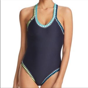 PILYQ Platinum crochet trim swimsuit